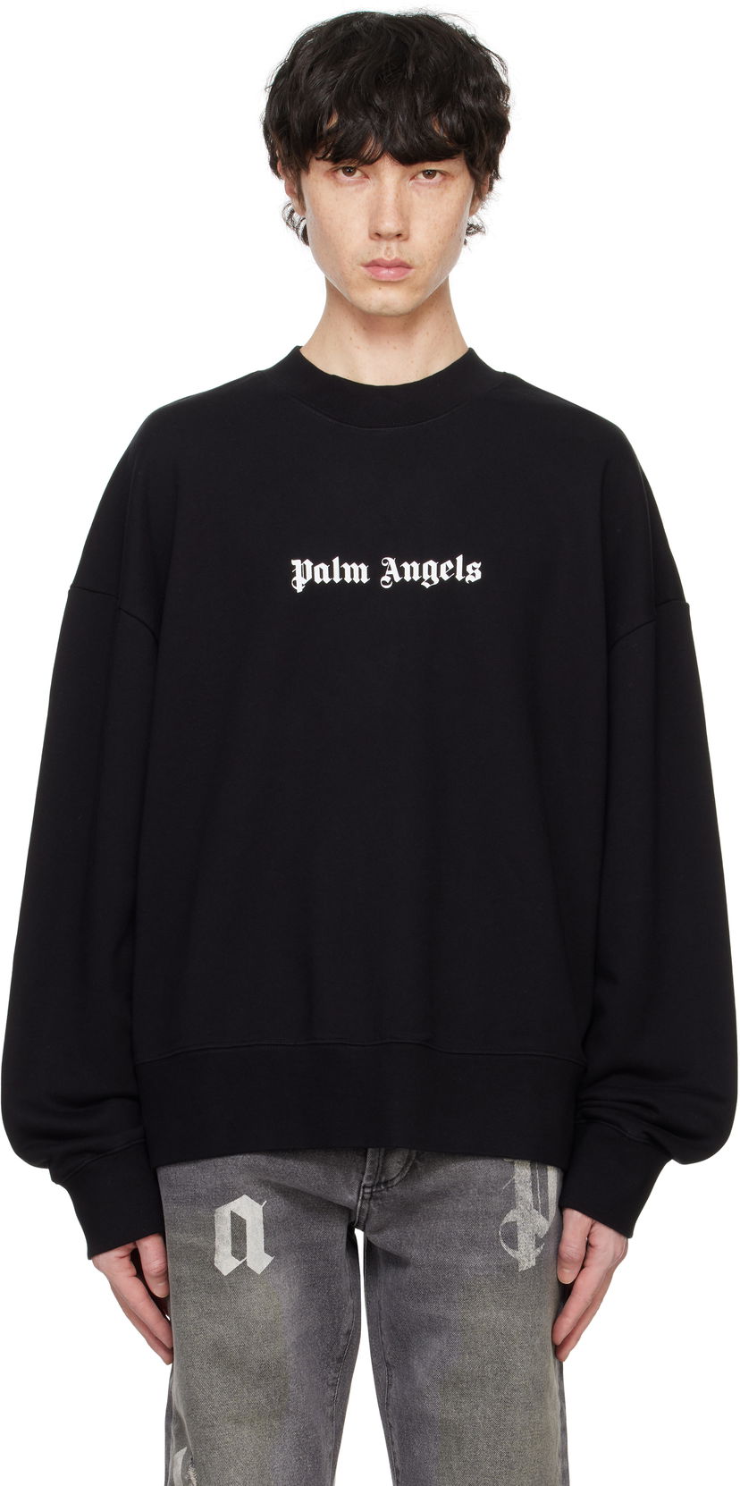 Pulover Palm Angels Sweatshirt Classic Logo Črna | PMBA080C99FLE0011001