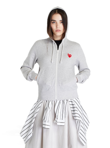 Pulover Comme des Garçons PLAY Knit Sweatshirt Top Siva | AZT249 Top Grey