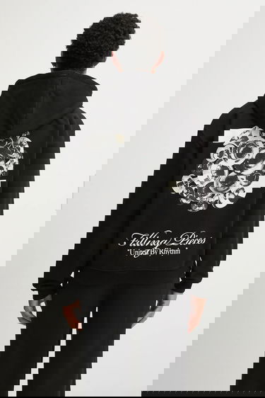 Pulover Filling Pieces Bouquet Zip Hoodie with Print Črna | 422533501122, 0