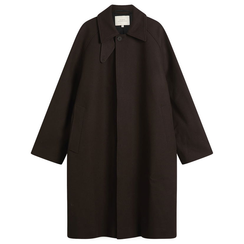 Plašči Studio Nicholson Studio Nicholson Raglan Wool Coat Rjava | CABOSNM-1350-ESP
