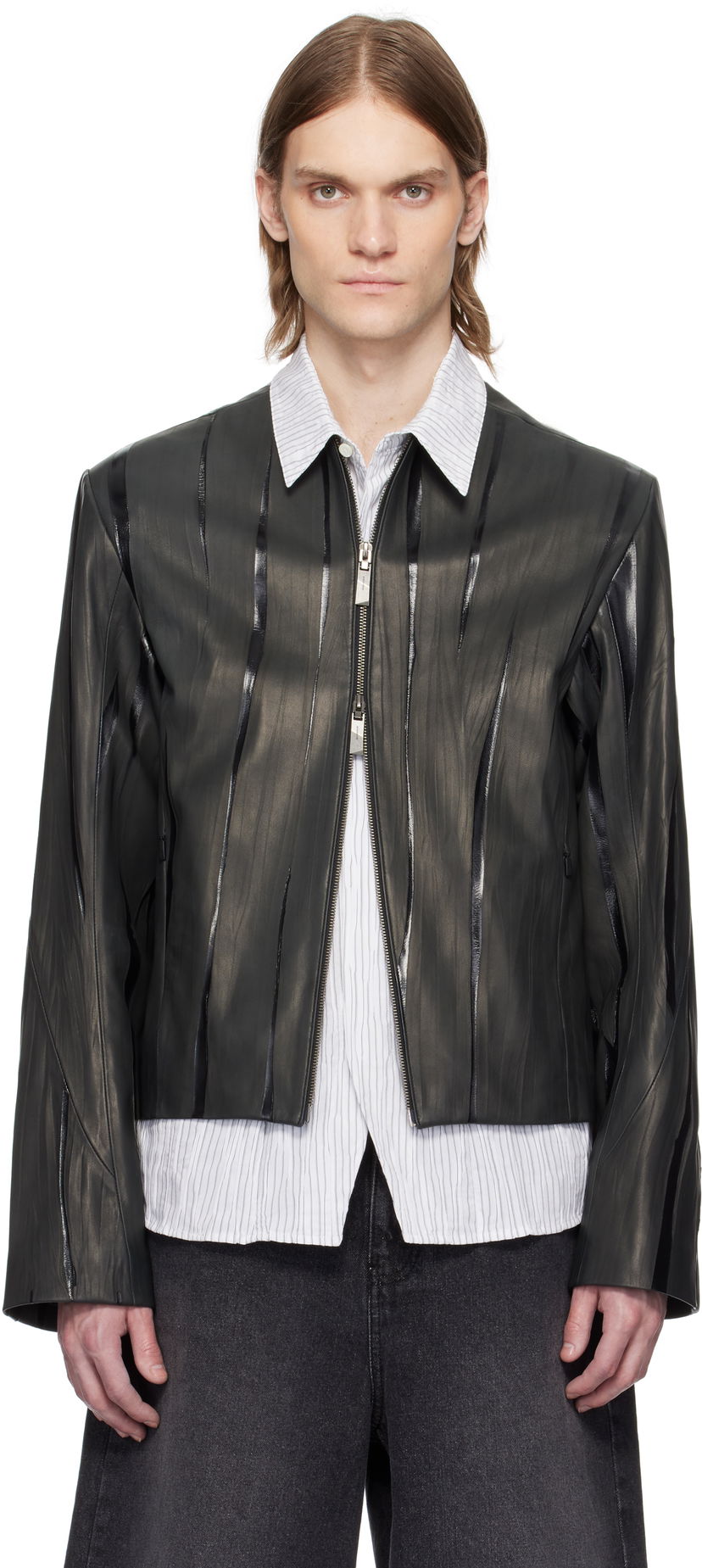 Bomber jakna ADER ERROR ADER error Product. 14 Cropped Leather Jacket Črna | BO01SSJK0107BK