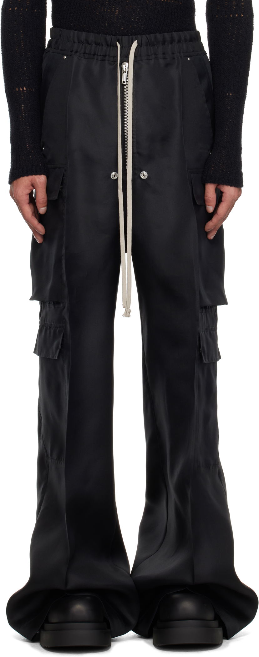 Cargo hlače Rick Owens Rick Owens Hollywood Cargobelas Cargo Pants Črna | RR01E5339 SG