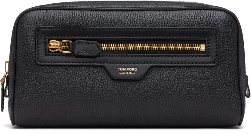 Potovalna torba Tom Ford Tom Ford Grain Leather Wash Pouch Črna | Y0356-LCL213G