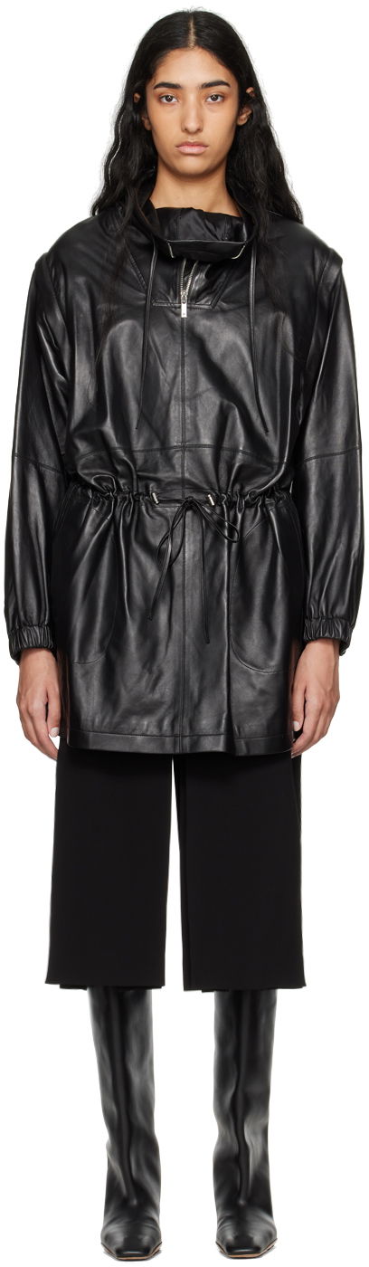 Vetrovka Helmut Lang Helmut Lang Leather Anorak Črna | O04HW606