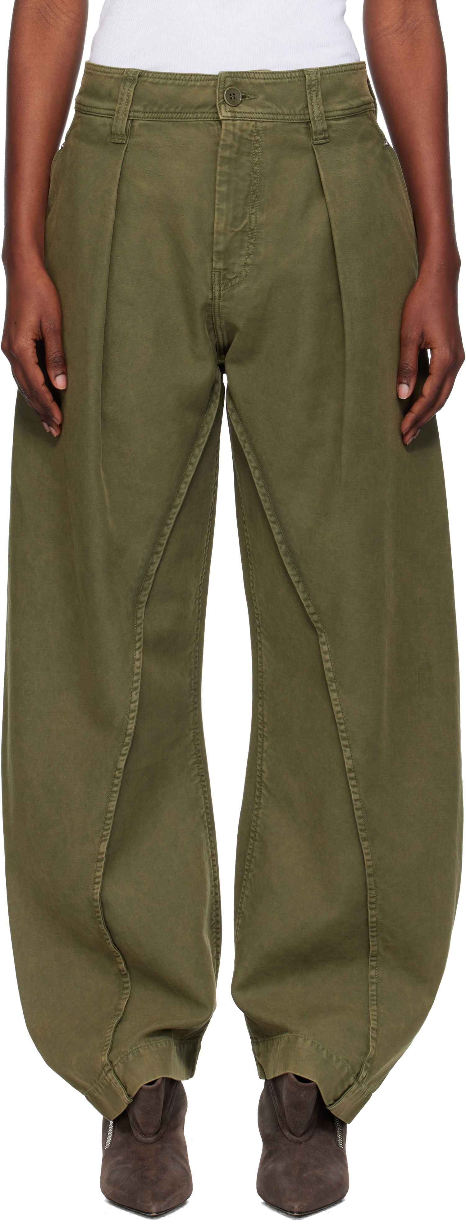 Hlače JW Anderson JW Anderson Twisted Seam Trousers Zelena | TR0417-PG1600, 0