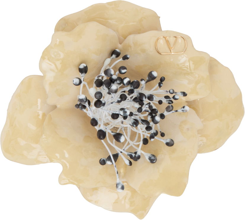 Zatiči Valentino Off-White Flower Pin Bež | 6Y2J0T01GCT