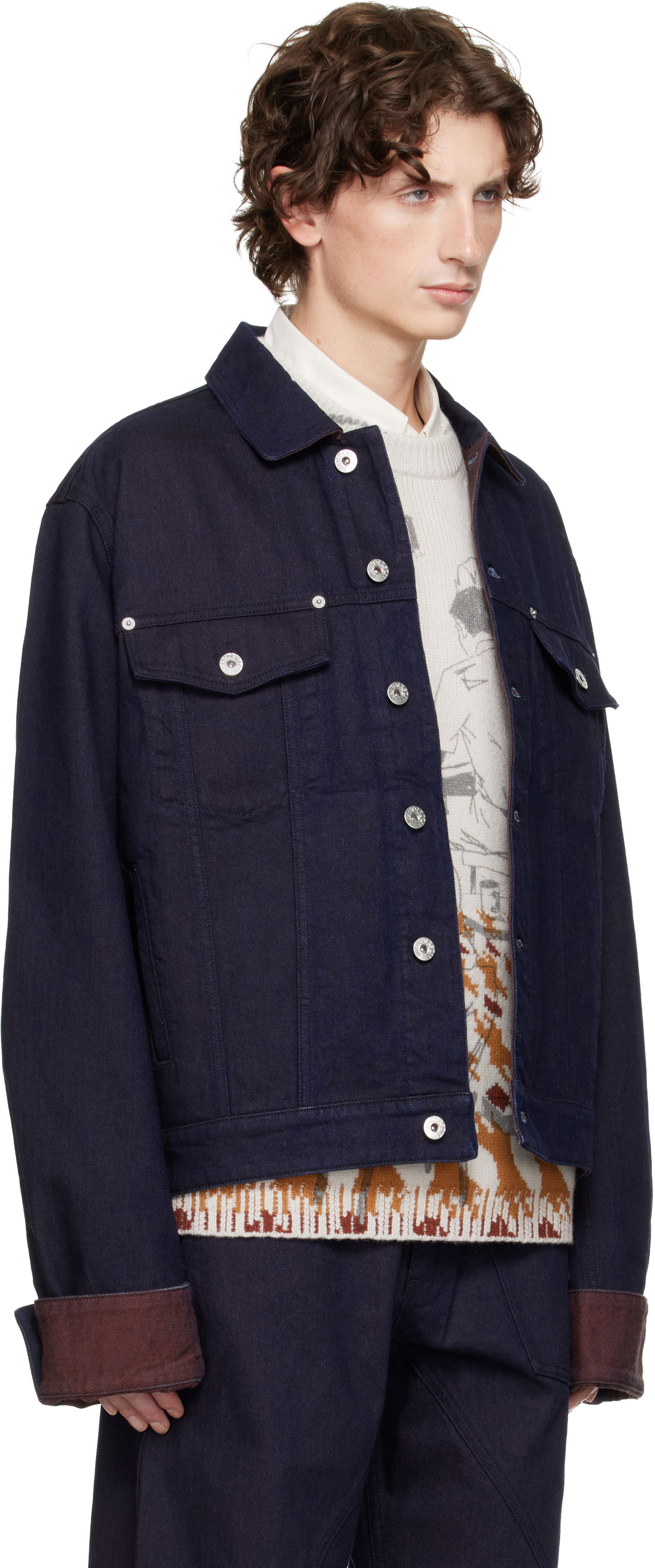 Jakna JW Anderson JW Anderson Turn Up Cuff Denim Jacket Mornarica | DJ0044-PG1836, 1