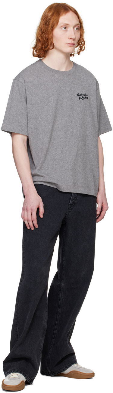 Majica MAISON KITSUNÉ Maison Kitsuné Handwriting Oversize T-Shirt Siva | OM00123KJ0119, 3