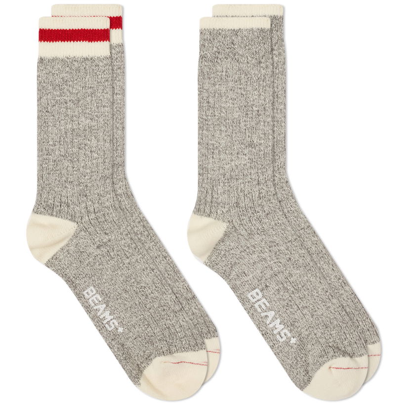 Nogavice BEAMS Beams Plus Rag Socks Siva | 3843-0005-479-15