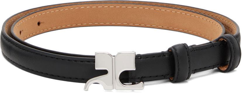 Pasovi Courrèges Courrèges 15MM AC Leather Belt Črna | 325ACE021CR0065