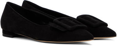 Oblačila Manolo Blahnik Manolo Blahnik Maysale Suede Ballerina Flats Črna | 322-2402, 3