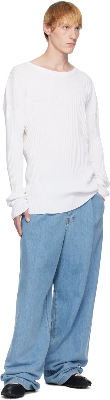 Pleteni pulover Maison Margiela MM6 Maison Margiela Rib-Knit Sweater Bela | SH2HL0020 M13125, 3
