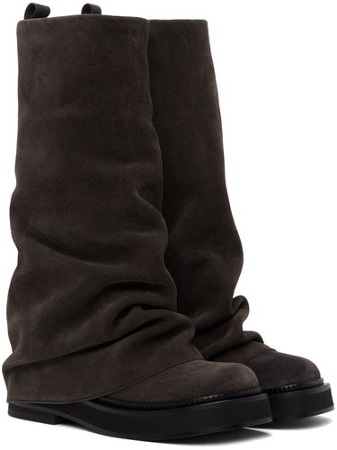 Oblačila The Attico Attico Robin Suede Slouch Boots Siva | 246WS798 L007, 3
