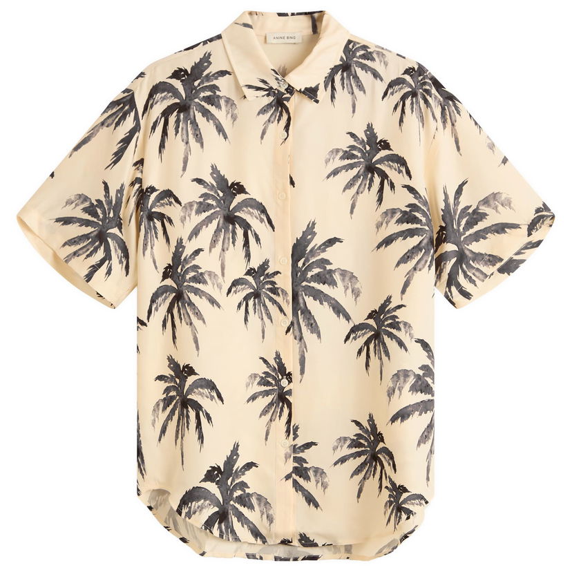 Srajce Anine Bing Anine Bing Tristan Palm Shirt, Large Bež | A-07-11011-MTL68