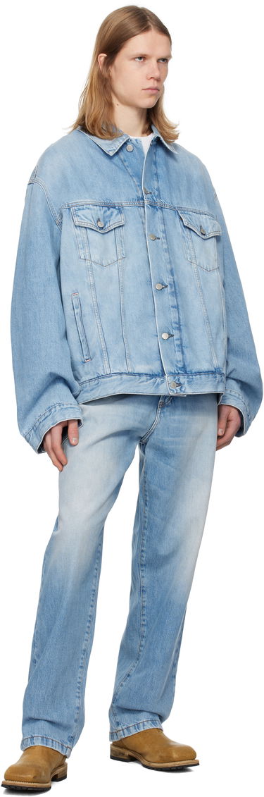 Jakna Acne Studios Blue Relaxed-Fit Denim Jacket Modra | C90176-, 3