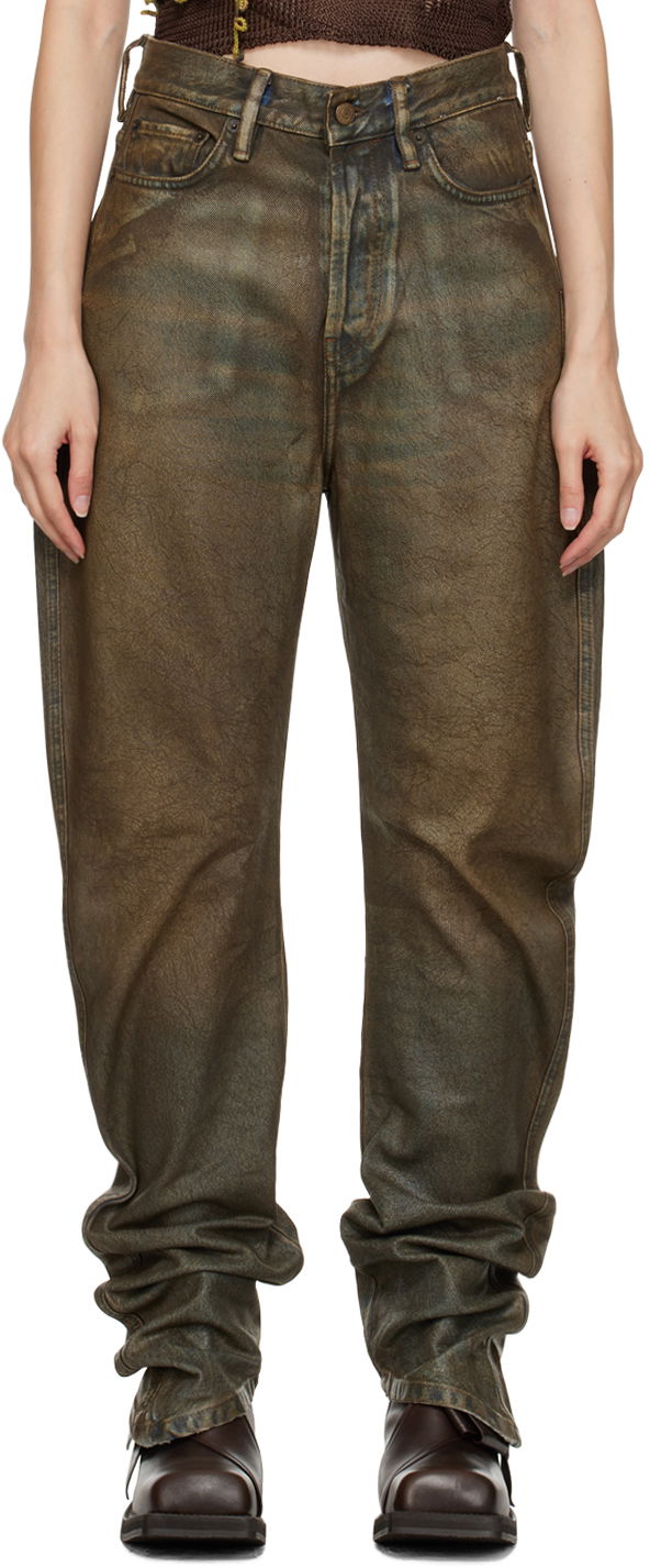 Kavbojke Acne Studios Coated Rjava | A00408-, 0