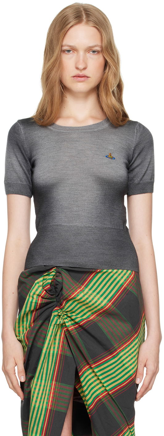 Pleteni pulover Vivienne Westwood Vivienne Westwood Eli Knit Sweater Siva | 1803005I-Y002V-