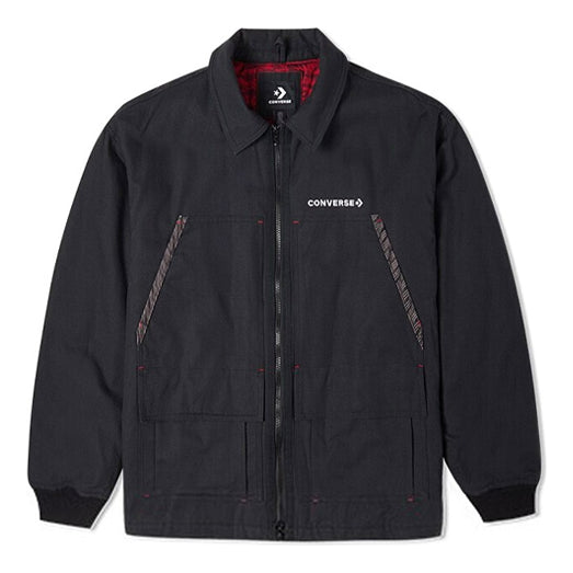 Jakna Converse New Year Series Logo Print Lapel Jacket Črna | 10024149-A02, 0
