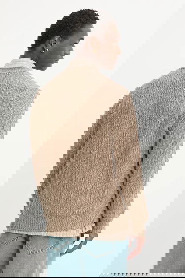 Pleteni pulover Samsoe Samsoe SAMICAH Textured Knit Cardigan Bež | M25200023, 2