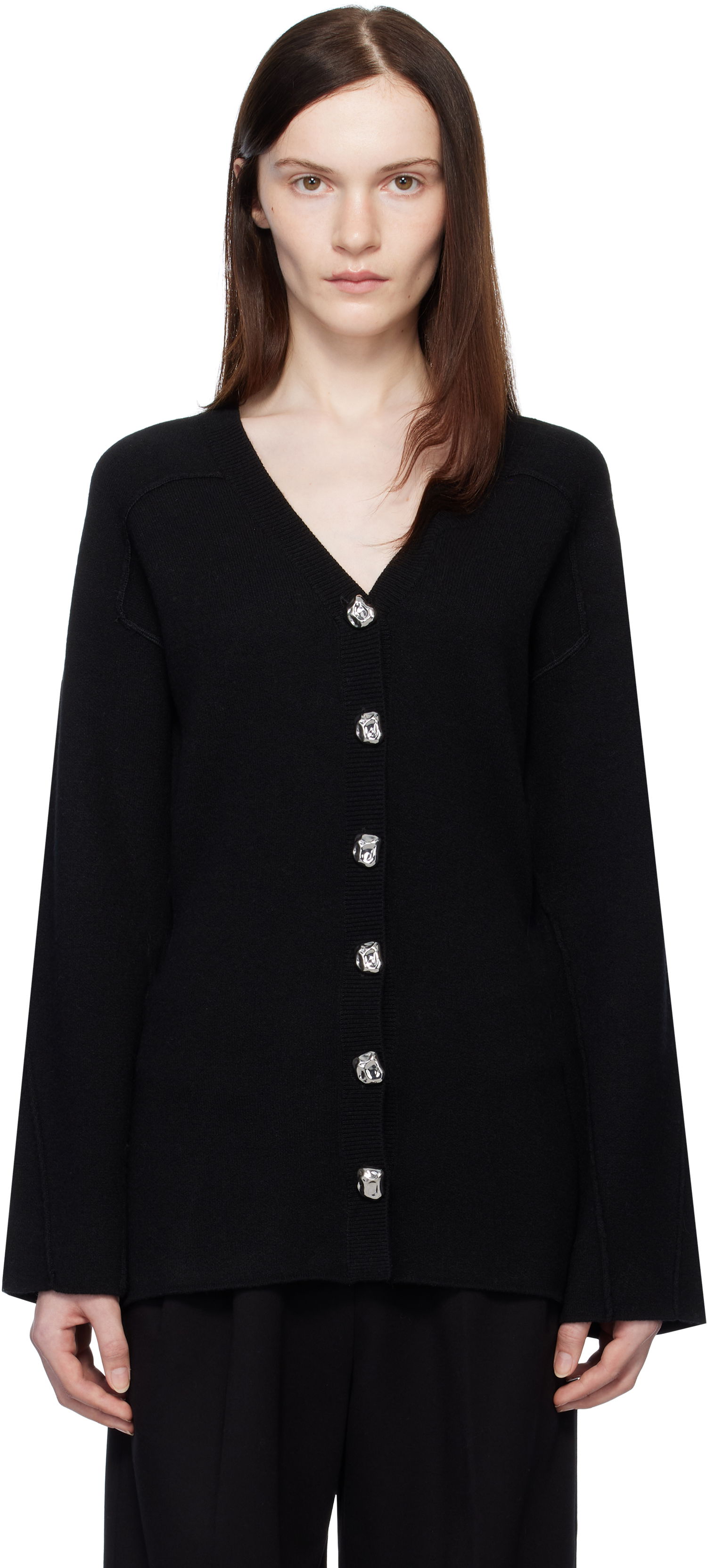 Pleteni pulover rag & bone rag & bone Bridget V-Neck Cardigan Črna | WAS24H012MM12, 0