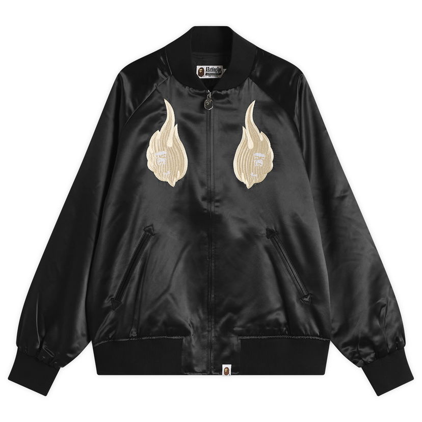 Bomber jakna BAPE Skeleton Logo Souvenir Jacket Črna | 001LJL801322M-BLK