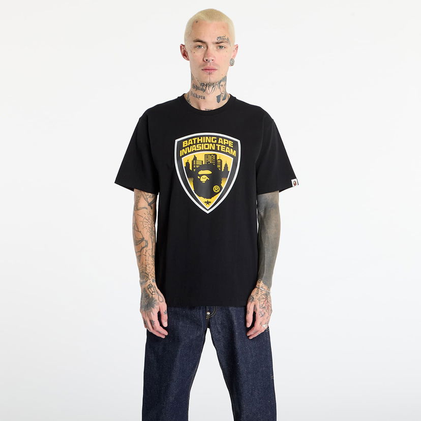Majica BAPE Security Emblem Invasion Team T-shirt Črna | 001TEL801049MBLK