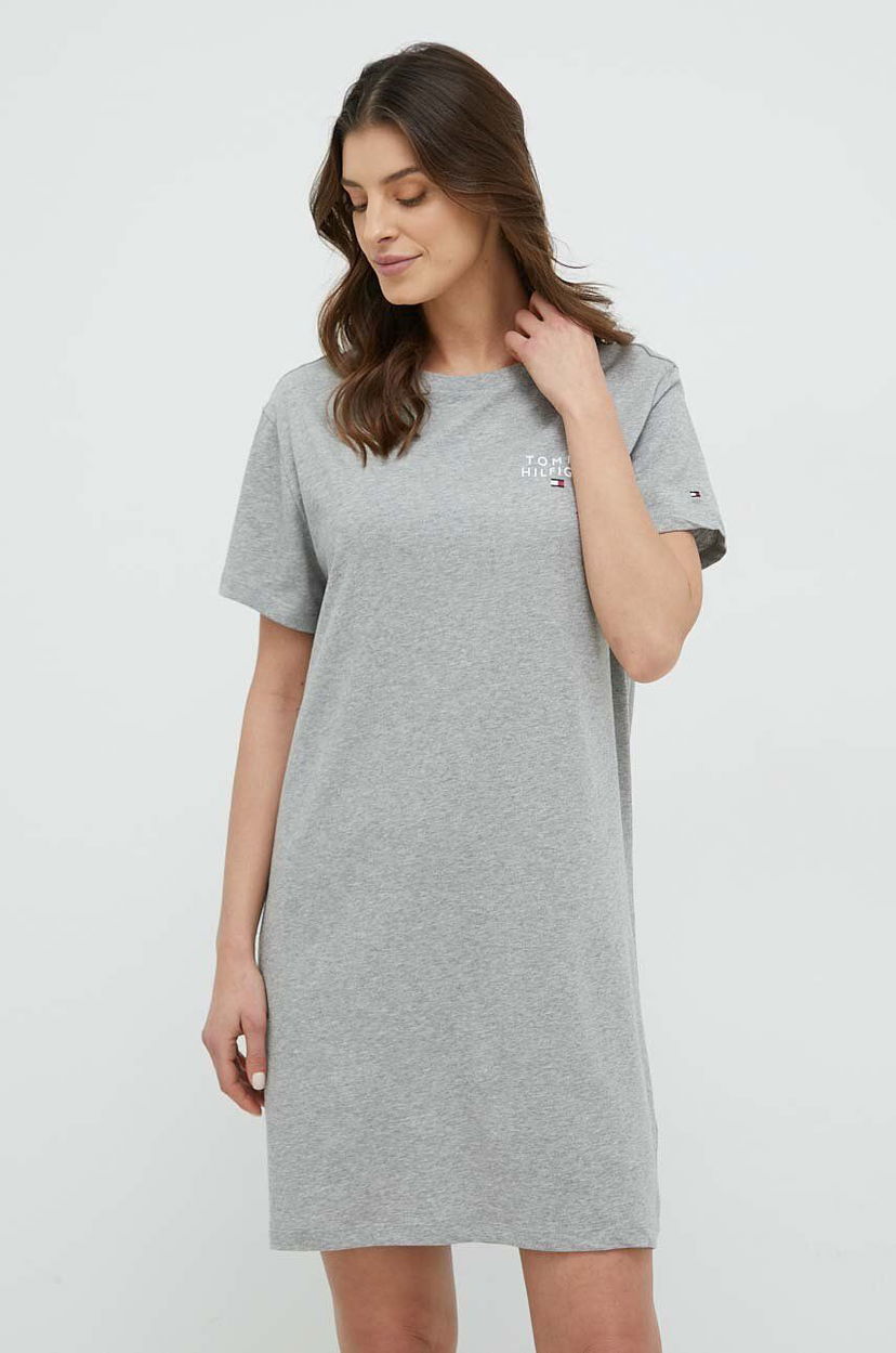 Majica Tommy Hilfiger Tommy Hilfiger T-Shirt Dress Siva | UW0UW04526.PPYX
