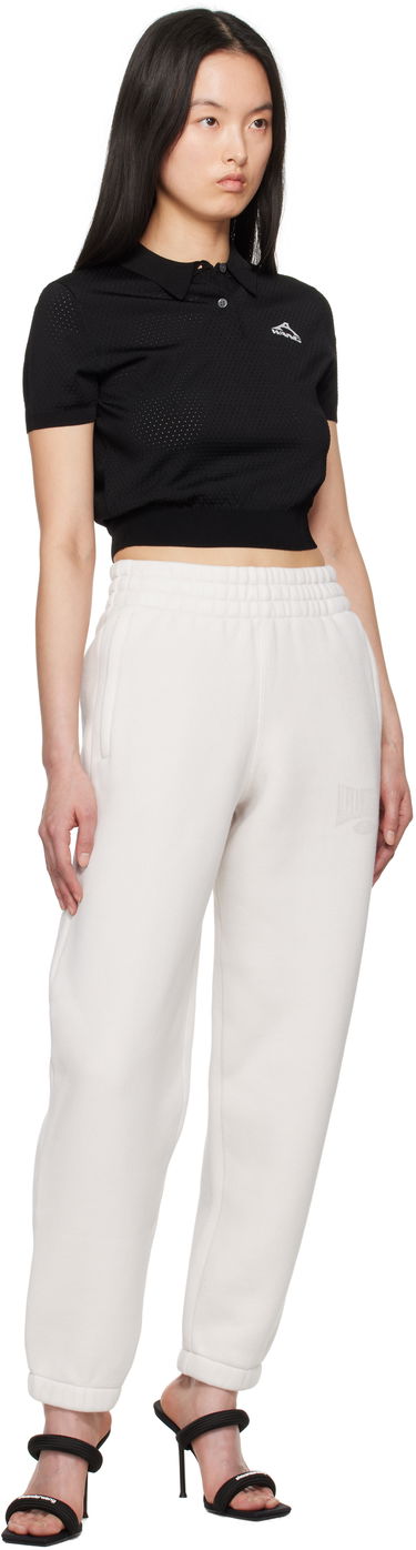 Polo majica Alexander Wang Alexanderwang.t 3D Logo Mesh Cropped Polo Črna | 4KC2251017, 3