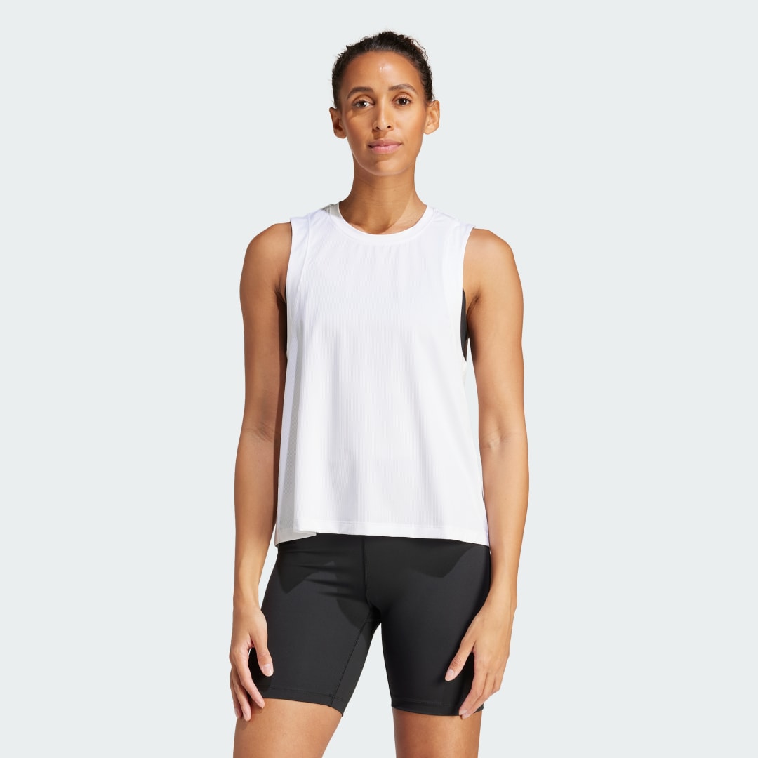 Majica brez rokavov adidas Performance Studio Loose Fit Training Tank Top Bela | IS2960, 0