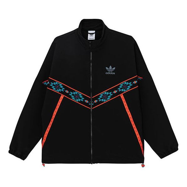 Jakna adidas Originals Originals Geometry Pattern Stand Collar Jacket Črna | HB3148