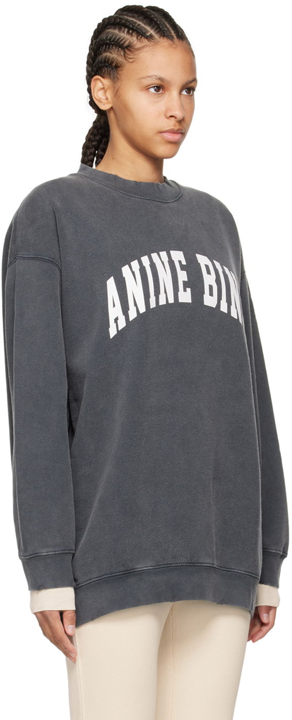 Pulover Anine Bing Oversized Sweatshirt with Logo Print Siva | A-08-5205-010, 1