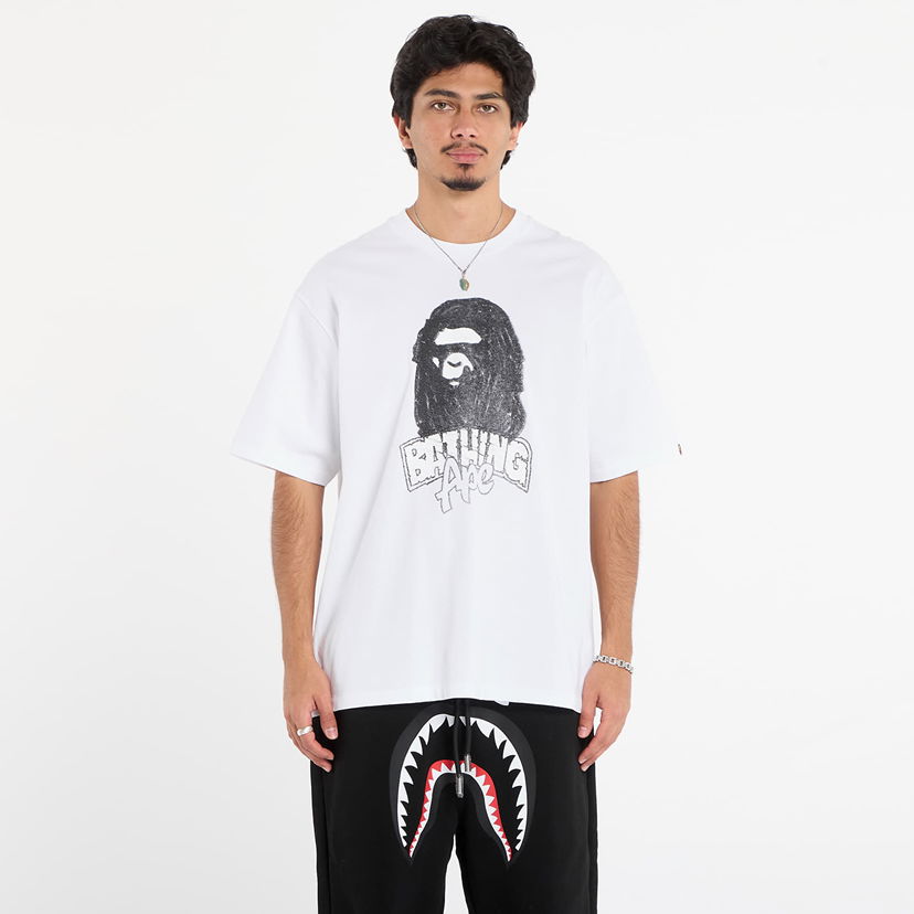 Majica BAPE Hand Drawn Ape Head Relaxed Fit T-Shirt Bela | 001TEL801333MWHT
