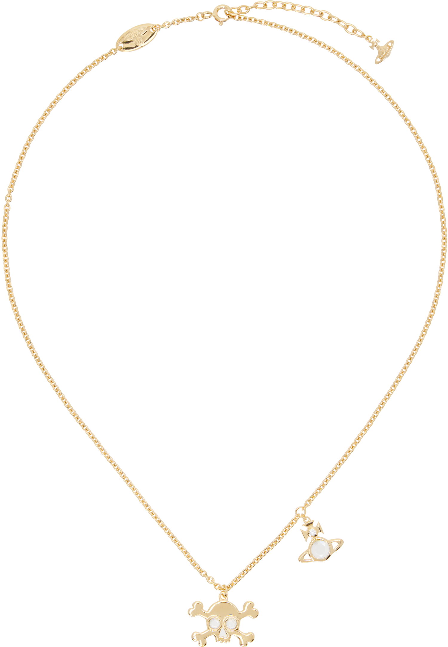 Ogrlica Vivienne Westwood Vivienne Westwood Gold-Tone Franky Skull & Orb Pendant Necklace Kovinski | 630203FY-01R102-, 0
