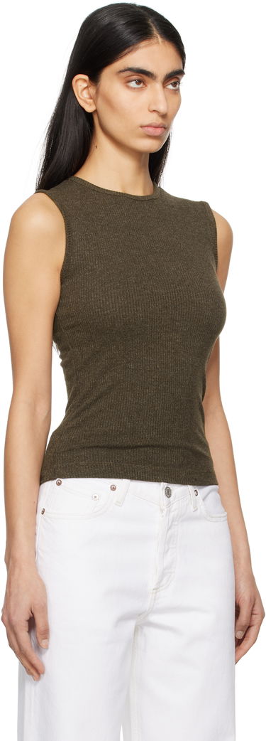 Majica brez rokavov AGOLDE AGOLDE Binx Ribbed Tank Top Zelena | A7292-1352, 1