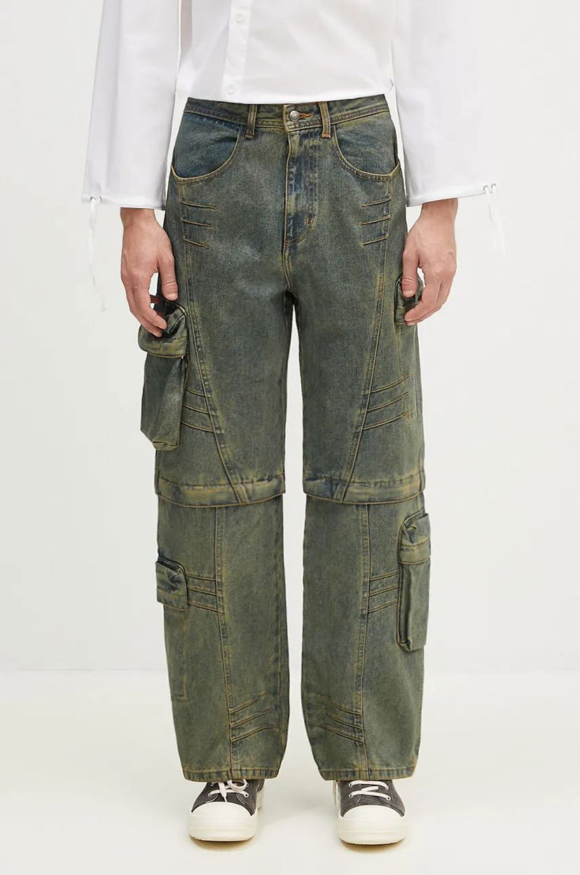Kavbojke Andersson Bell Cargo Coated Wide-Leg Jeans Modra | apa749m