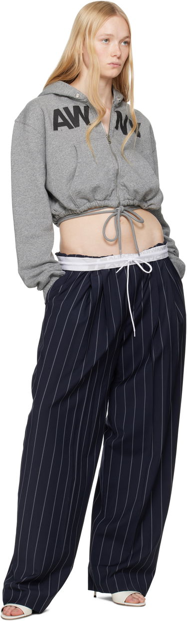 Hlače Alexander Wang Alexander Wang Pinstripe Stretch Wool Trousers Mornarica | 1WC2254813, 3
