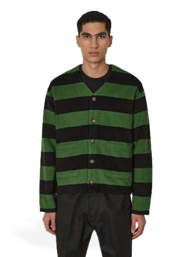 Pleteni pulover Pleasures Typo Cardigan Zelena | P22W014 GREEN
