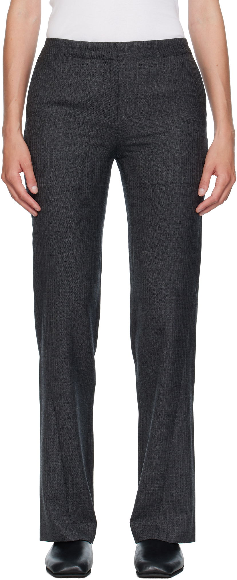 Hlače OUR LEGACY OUR LEGACY Poise Pinstripe Trousers Siva | W4254PS