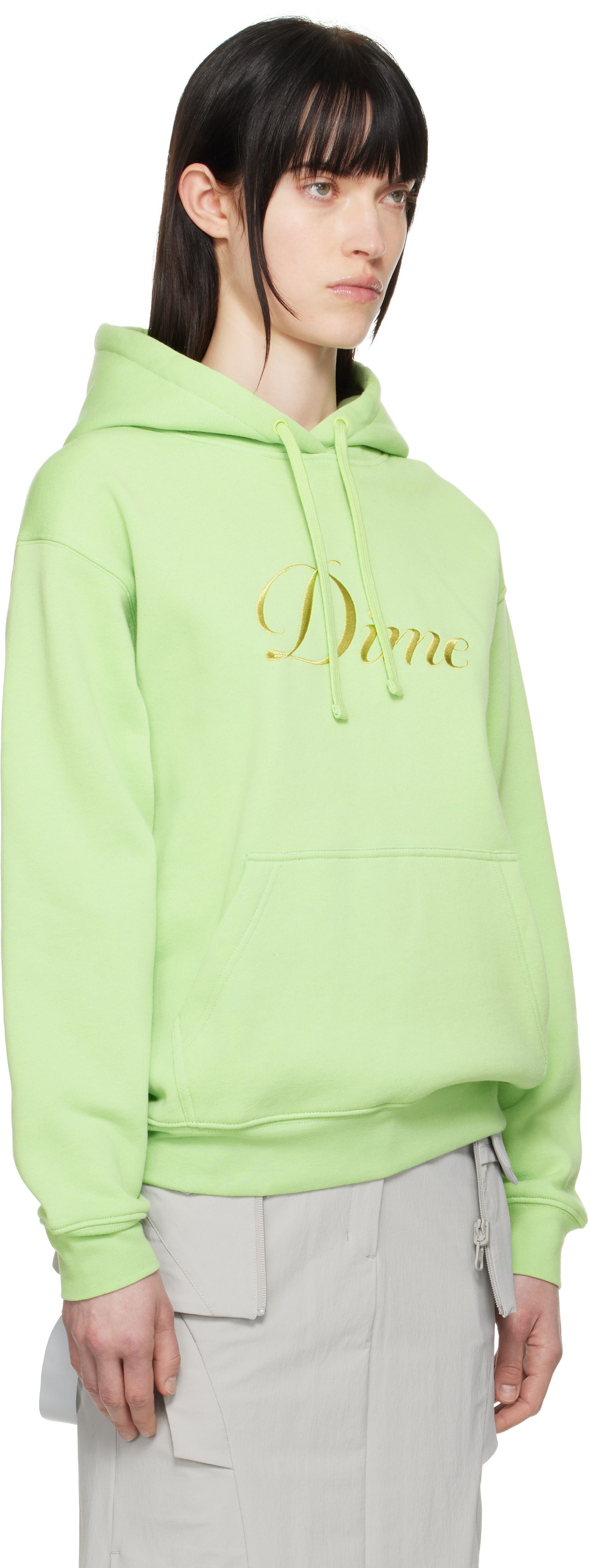 Pulover Dime Dime Cursive Logo Hoodie Zelena | DIMESP2544SAG, 1