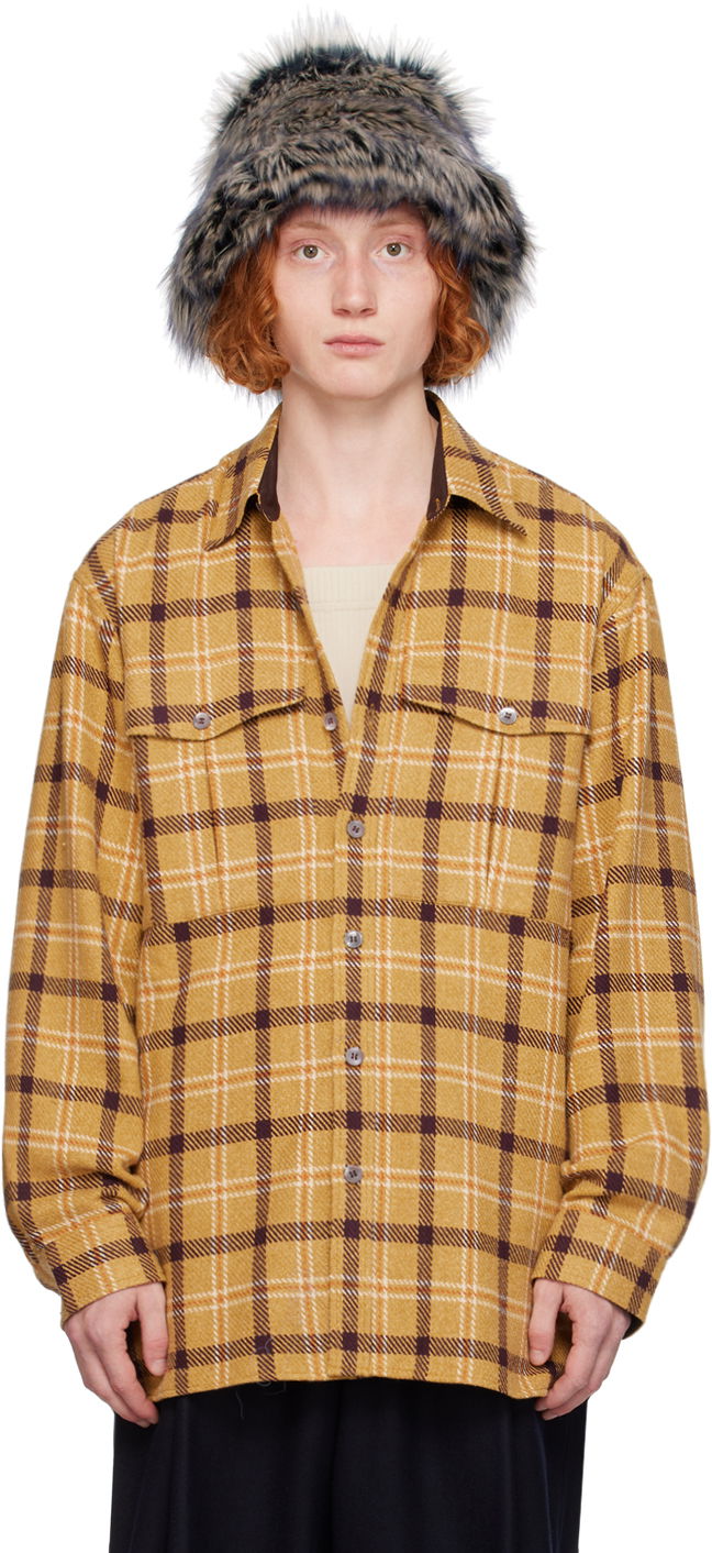 Srajce Dries Van Noten Yellow Check Shirt Rumena | 242-020719-9292