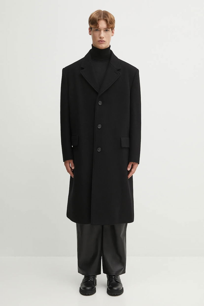 Plašči Maison Margiela MM6 Maison Margiela Wool Overcoat Črna | SH2AA0014.M35469.900
