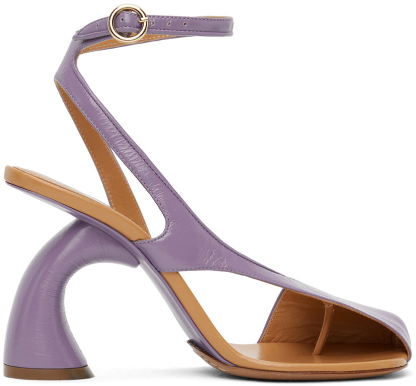 Modni dodatki Dries Van Noten Dries Van Noten Leather Heeled Sandals Lila | WS241-679-150