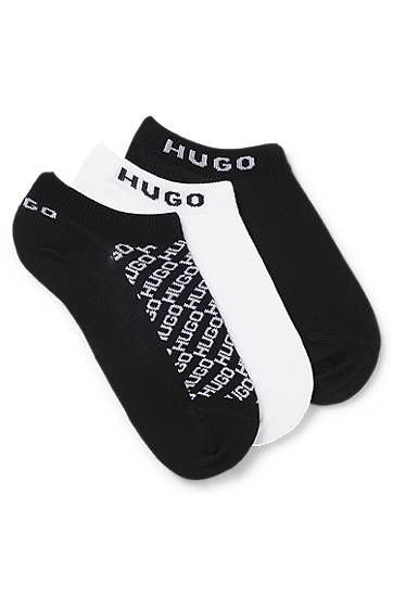 Nogavice BOSS Three-Pack of Ankle Socks with Logo Details, HUGO Črna | 50543195