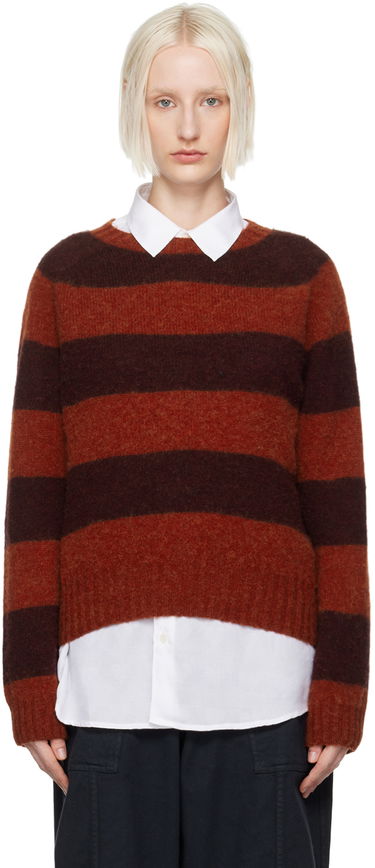 Pleteni pulover YMC YMC Jets Striped Wool Blend Sweater Rdeča | Q8XAB, 0