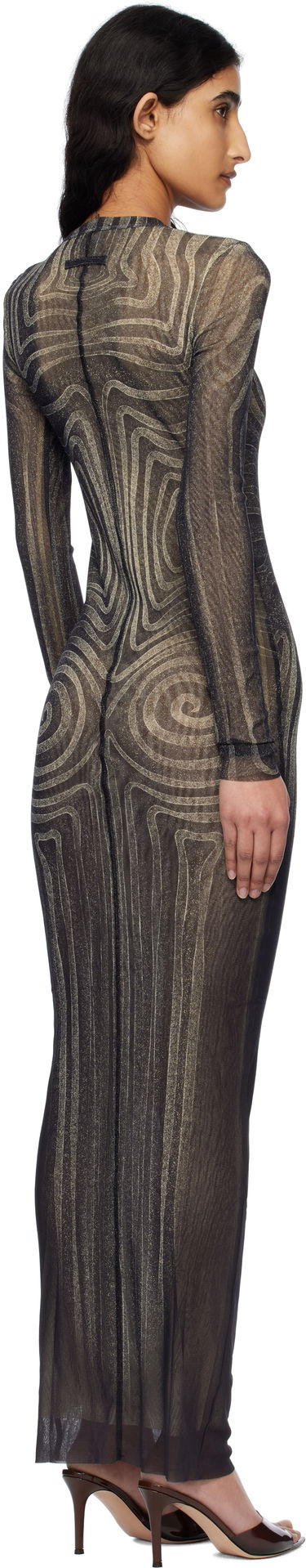 Obleke Jean Paul Gaultier Jean Paul Gaultier 'The Long Spirale' Maxi Dress Črna | 25/34-F-RO390-T587-000203, 2