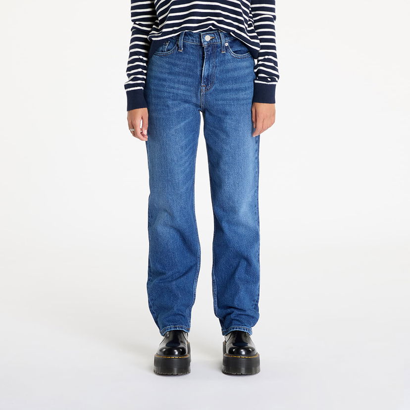 Kavbojke Tommy Hilfiger Izzie Hgh Slim Straight Jeans Denim Modra | DW0DW19600 1BK