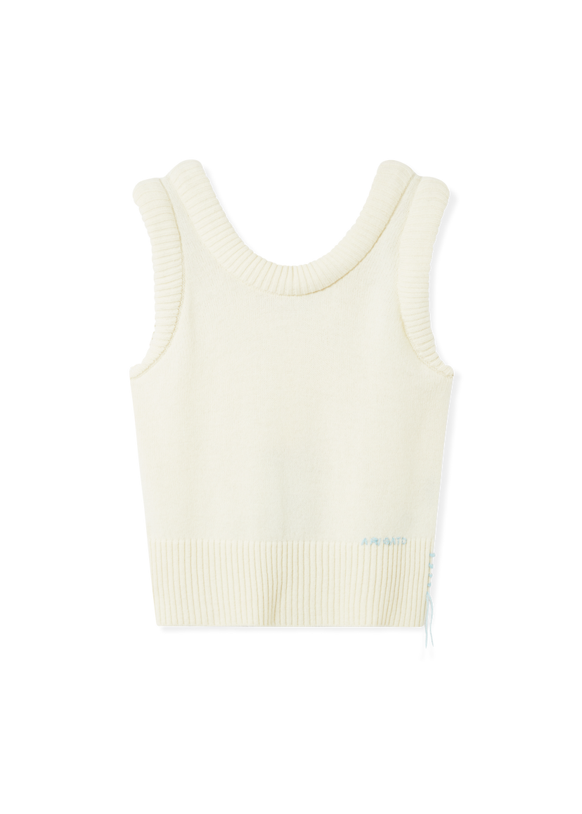 Telovnik AXEL ARIGATO Marla Knitted Ribbed Vest with Side Lacing Bela | A3356004