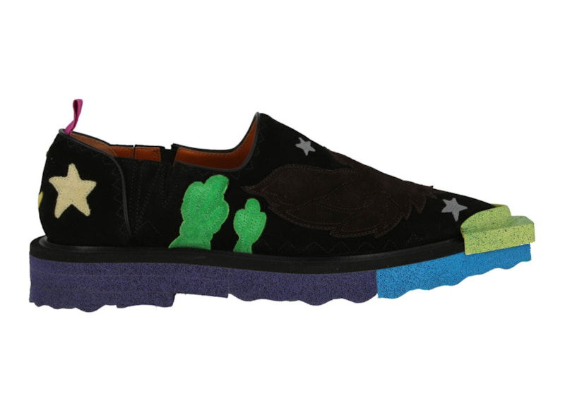 Superge in čevlji Off-White Texan Leather Platform Dress Shoes Black Green Črna | IF006S22 LEA00 11055 00321
