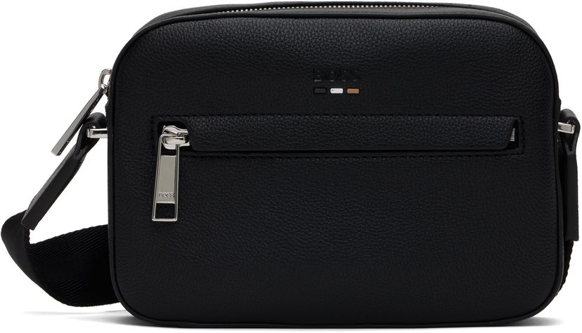 Torba za čez ramo BOSS BOSS Pebble-Grained Messenger Bag Črna | 50537303
