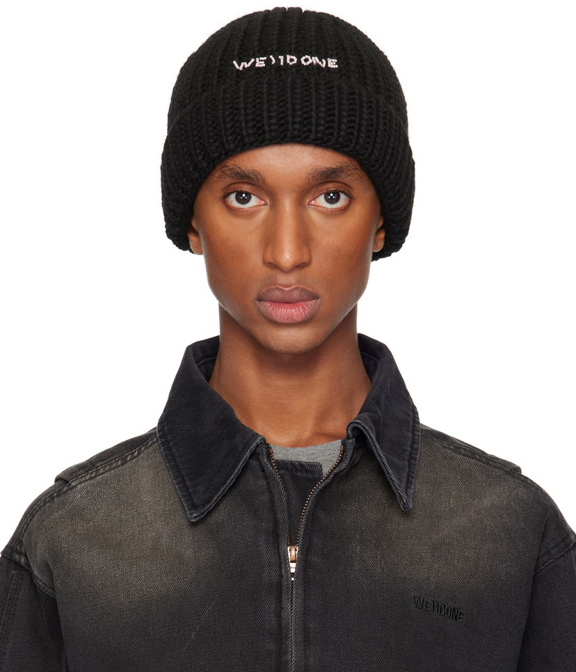 Beanie We11done We11done Chunky Knit Beanie Črna | WD-KH3-24-625-U-BK